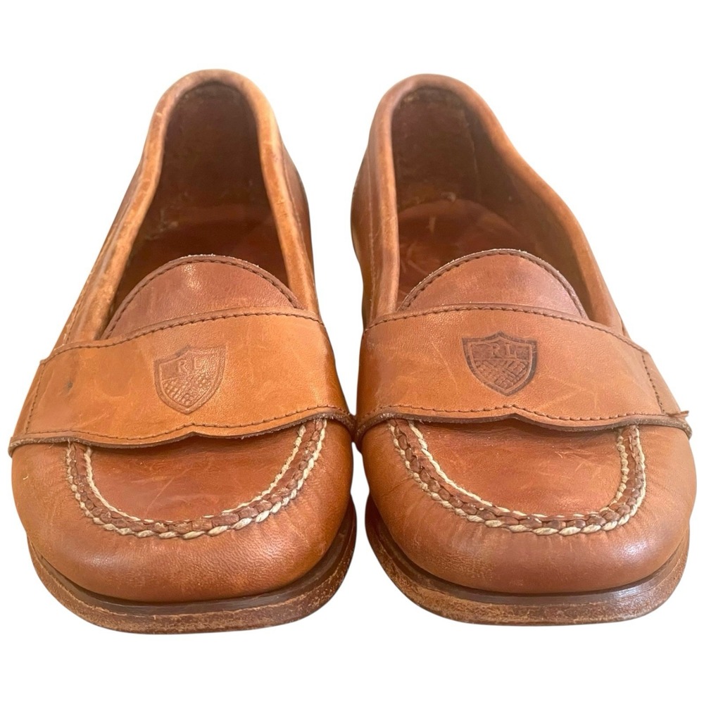 Ralph Lauren Tan Leather Loafers - Picture 3 of 12